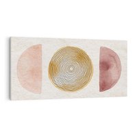 Obraz na płótnie 120x60 - Zapisane w promieniach słońca - beżowe strukturalne tło, koła