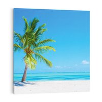 Obraz na płótnie 80x80 - Rajska Plaża na Karaibach - Karaiby, plaża