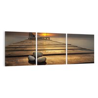 Obraz na płótnie 120x40 - Zachód Słońca nad Molo: Magia Morza - zachód, słońca