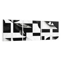 Obraz na płótnie 120x40 - Harmonia świateł i cieni - abstrakcja czarno biała, geometria
