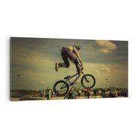 Obraz na płótnie 140x70 - "BMX - Sportowa Adrenalina - BMX, rower