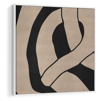 Obraz w ramie 50x50 - Obce Wariacje - abstrakcyjne linie, mroczny plakat - rama biała