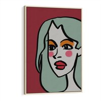 Obraz w ramie 50x70 - Ekspresja Linii - nowoczesny plakat, mocna linie - rama drewno