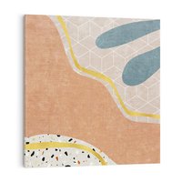 Obraz na płótnie 60x60 - Tańczący w deszczu pigmentów - abstrakcyjne formy, rozlane farby