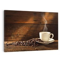 Obraz na płótnie 120x80 - Kawowe uniesienie w filiżance - kawa, filiżanka