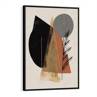 Obraz w ramie 70x100 - Wibracje Barw Ziemi - abstrakcyjny obraz, dziwne formy - rama czarna