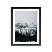 Plakat w ramie 30x40 - Zimowe Uroki Gór - góry ośnieżone, krajobraz górski - rama czarna