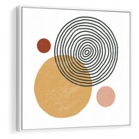 Obraz w ramie 80x80 - Wewnętrzne Formy - koła okręgi, abstrakcyjna nowoczesna sztuka - rama biała