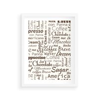 Plakat w ramie 30x40 - Kawa w Stylu Coffee - kawa, coffee - rama biała