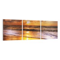 Obraz na płótnie 120x40 - Tropikalna wyspa nad oceanem - zachód, słońca