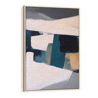 Obraz w ramie 80x120 - Turkusowe Maźnięcia - obraz, abstrakcja - rama drewno