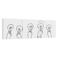 Obraz na płótnie 90x30 - Idea w Rękach - szkic, grafika