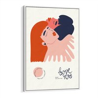 Obraz w ramie 80x120 - Rondo melancholii - para zakochanych, graficzny obraz - rama biała