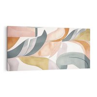 Obraz na płótnie 120x60 - Beżowe Akwarele - pastelowe akwarele, kształty