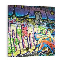 Obraz na płótnie 80x80 - Kolorowy wyraz - graffiti