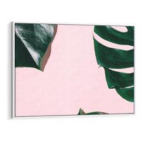 Obraz w ramie 120x80 - Siła Natury - liście, monstera - rama biała