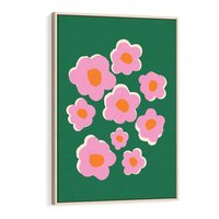 Obraz w ramie 80x120 - Przenikające Refleksje - abstrakcyjny plakat, boho styl - rama drewno