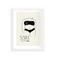 Plakat w ramie 30x40 - Opowieść Splątanych Energii - siła kobiecości, rysunek - rama biała