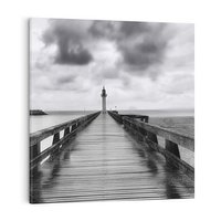 Obraz na płótnie 80x80 - Romantyczny pomost z latarnią - pomost, latarnia