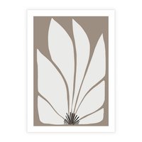 Plakat bez ramy 40x50 - Ekspresyjne Kontury - abstrakcyjny kwiat, beże i brązy