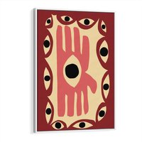 Obraz w ramie 70x100 - Migotliwe Kształty - abstrakcyjny obraz, boho styl - rama biała