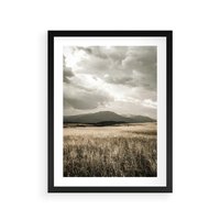 Plakat w ramie 50x70 - Nostalgiczny Krajobraz - pole, krajobraz - rama czarna