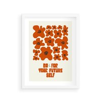 Plakat w ramie 40x50 - Taniec Kolorowych Promieni - self care, kompozycja kwiaty - rama biała