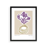 Plakat w ramie 40x50 - Migocące Anomalie - abstrakcyjne liście, kwiaty tropikalne w wazonie - rama czarna