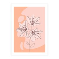 Plakat bez ramy 40x50 - Kwiatowa Harmonia - minimalistyczny plakat, pudrowe kwiaty