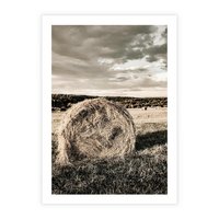 Plakat bez ramy 21x30 - Ciepło Natury - snopki siana, pole