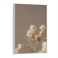 Obraz w ramie 80x120 - Przezroczyste piękno - gipsówka, suche - rama biała