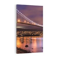 Obraz na płótnie 80x120 - Most nocą w Kanadzie - Kanada, most