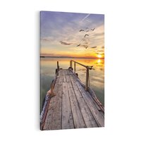 Obraz na płótnie 80x120 - Zachód Słońca na Pomostcie - zachód, słońca