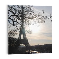 Obraz na płótnie 70x70 - Wieczorny spacer przy Wieży Eiffla - Paryż, Wieża