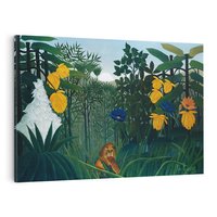 Obraz na płótnie 70x50 - "Uczta Lwa" (1907) Henri Rousseau - Reprodukcja - reprodukcja, obraz na płótnie