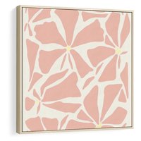 Obraz w ramie 80x80 - Akwarelowe Promienie - abstrakcyjne boho kwiaty, kompozycja - rama drewno