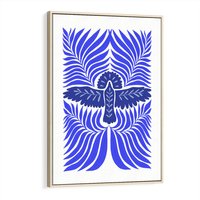 Obraz w ramie 50x70 - Etniczne Rekwizyty - etniczne roślinne wzory, granat - rama drewno