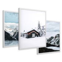 Zestaw obrazy w ramie 40x50 galeria - Górski, pejzaż, zima - rama biała