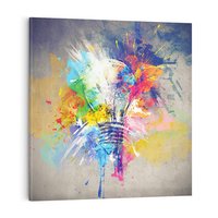 Obraz na płótnie 80x80 - Kolory Kreatywnej Koncepcji - abstrakcyjna grafika, szkic żarówki
