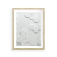 Plakat w ramie 40x50 - Przestrzenne Zabawy - geometryczne, 3D - rama drewno