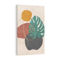 Obraz na płótnie 70x100 - Akwarelowa Magia Liści - grafika, styl mid century