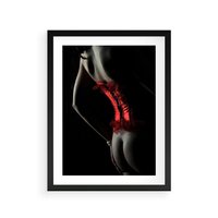 Plakat w ramie 50x70 - Piękno i Siła - akt, kobieta - rama czarna