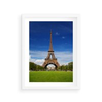 Plakat w ramie 50x70 - Eiffla: symbole Paryża - Eiffla, Paryż - rama biała