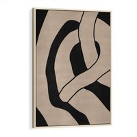 Obraz w ramie 80x120 - Obce Wariacje - abstrakcyjne linie, mroczny plakat - rama drewno