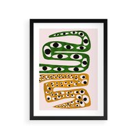 Plakat w ramie 50x70 - Mroczne Wypaczenia - abstrakcyjny obraz, dziwne kształty - rama czarna