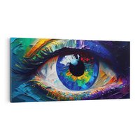 Obraz na płótnie 120x60 - Mistyka Tęczowego Oka - oko, obraz olejny