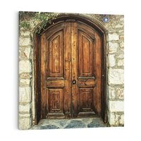 Obraz na płótnie 50x50 - Tajemnicze stare drzwi - stare, drzwi