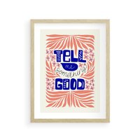 Plakat w ramie 30x40 - Bezgraniczne Formy - nowoczesna typografia, liście - rama drewno