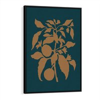 Obraz w ramie 70x100 - Boho Ekspresja Emocji - abstrakcyjna boho grafika, ciemne zielone tłó - rama czarna