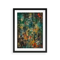 Plakat w ramie 40x50 - Abstrakcyjne Wariacje Form - abstrakcyjny obraz, mnogość kolorów - rama czarna